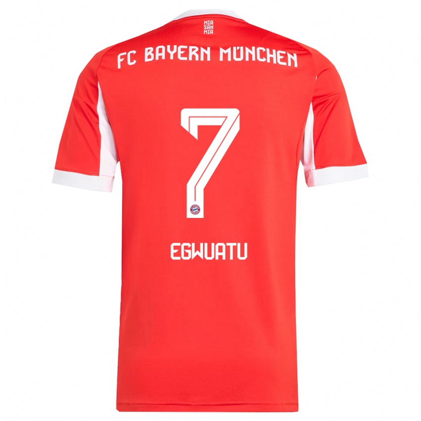 גברים Frank Egwuatu #7 אדום לבן ג'רזי ביתית 2025/26 חולצה קצרה