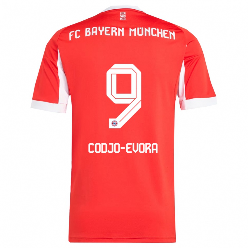 גברים Noah Codjo-Evora #9 אדום לבן ג'רזי ביתית 2025/26 חולצה קצרה