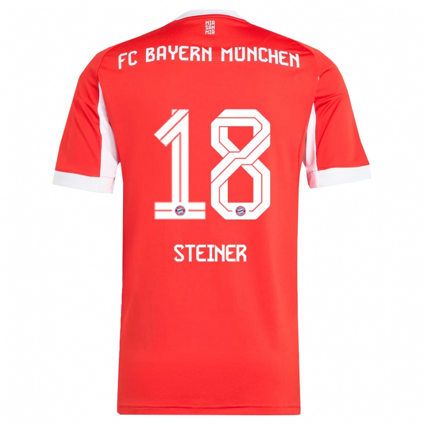 גברים Michael Steiner #18 אדום לבן ג'רזי ביתית 2025/26 חולצה קצרה