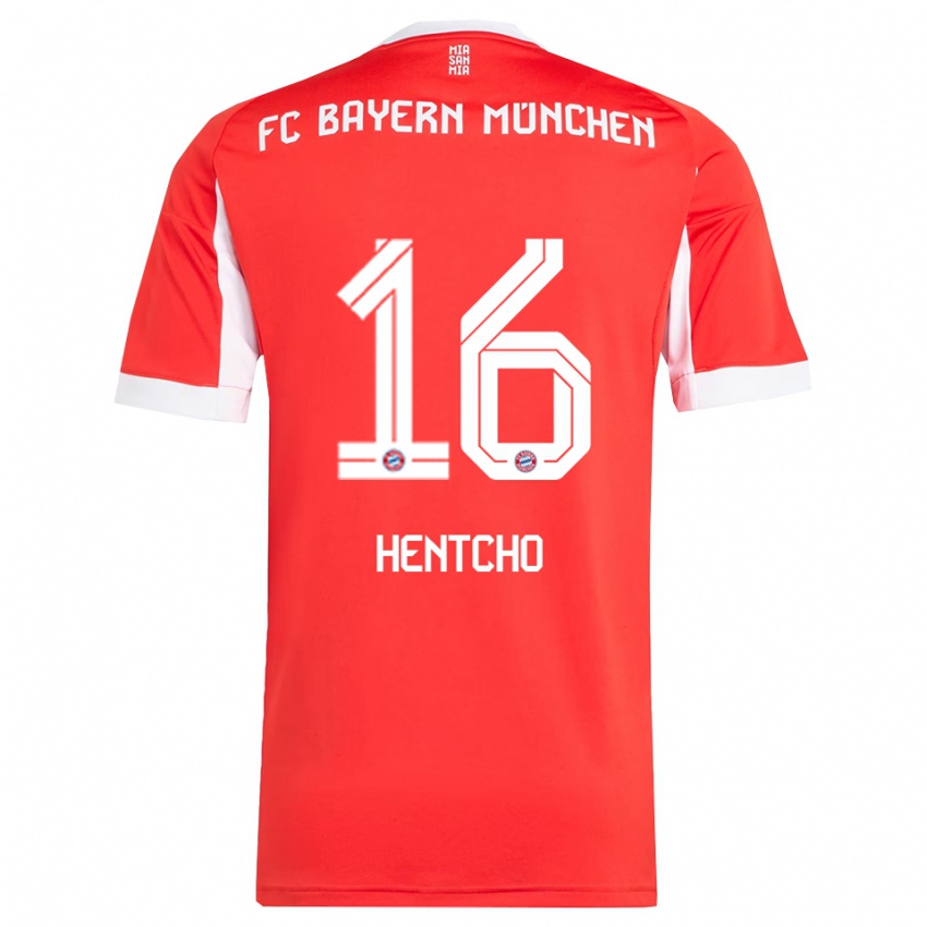 גברים Aristide Hentcho #16 אדום לבן ג'רזי ביתית 2025/26 חולצה קצרה