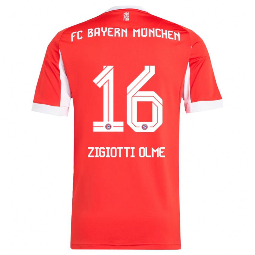 גברים Julia Zigiotti Olme #16 אדום לבן ג'רזי ביתית 2025/26 חולצה קצרה