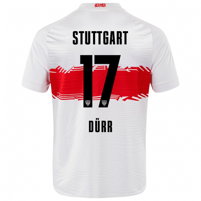 גברים Muriel Dürr #17 לבן אדום ג'רזי ביתית 2025/26 חולצה קצרה