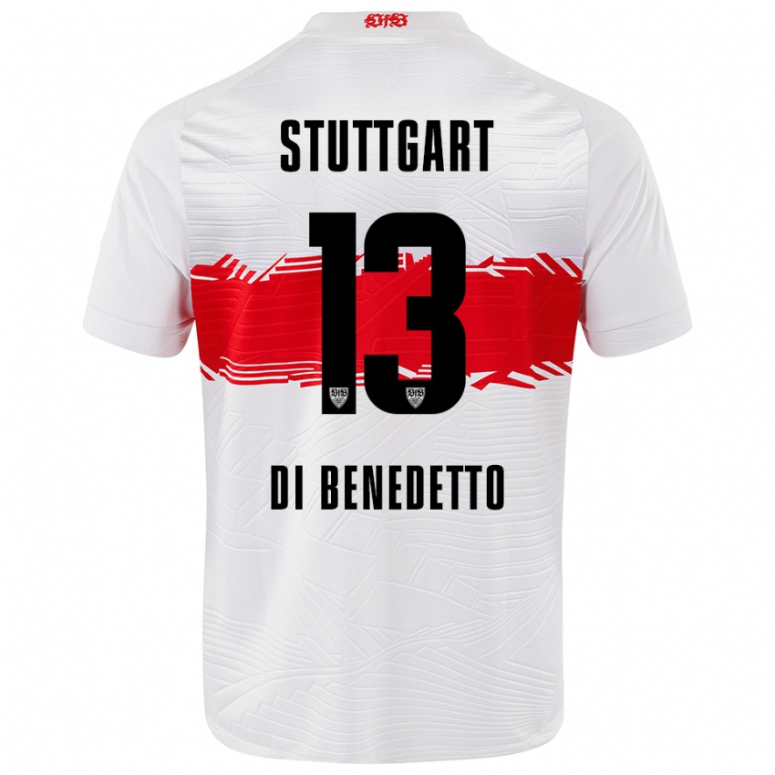 גברים Massimo Di Benedetto #13 לבן אדום ג'רזי ביתית 2025/26 חולצה קצרה