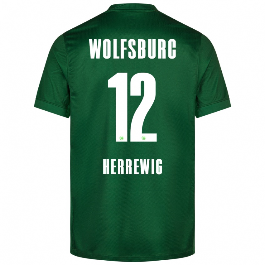 גברים Max Herrewig #12 ירוק לבן ג'רזי ביתית 2025/26 חולצה קצרה