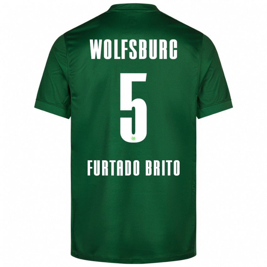 גברים Dinaylo Furtado Brito #5 ירוק לבן ג'רזי ביתית 2025/26 חולצה קצרה