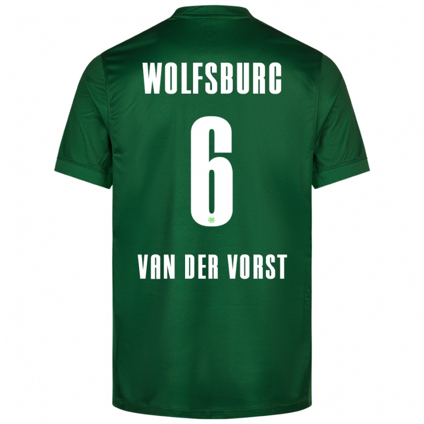 גברים Fynn Van Der Vorst #6 ירוק לבן ג'רזי ביתית 2025/26 חולצה קצרה