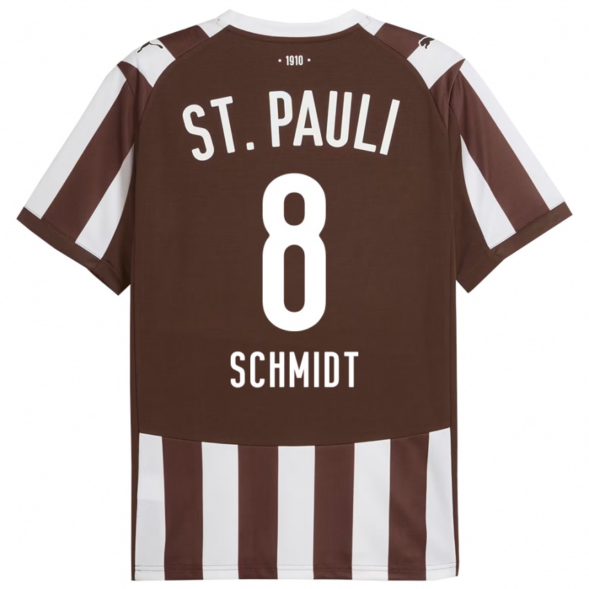 גברים Nick Schmidt #8 קפה לבן ג'רזי ביתית 2025/26 חולצה קצרה
