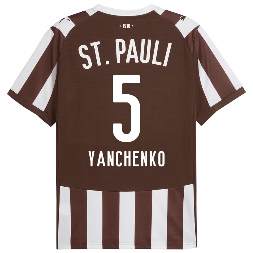 גברים Alla Yanchenko #5 קפה לבן ג'רזי ביתית 2025/26 חולצה קצרה