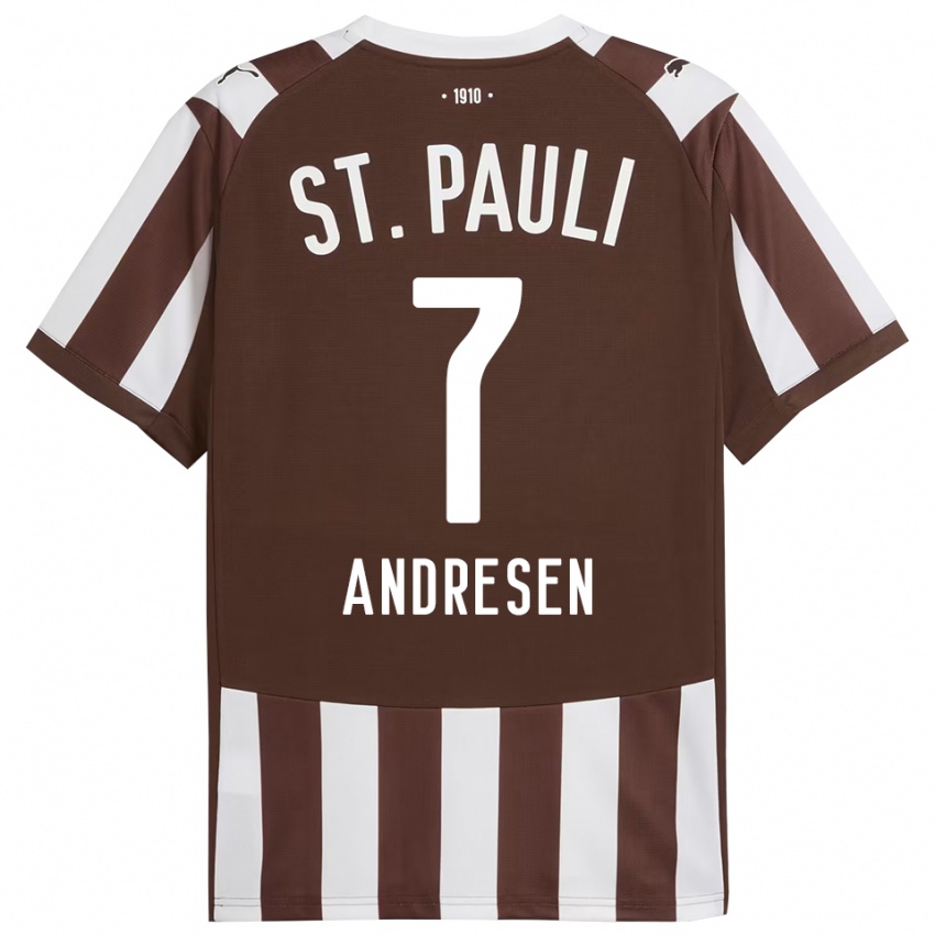 גברים Jan Andresen #7 קפה לבן ג'רזי ביתית 2025/26 חולצה קצרה