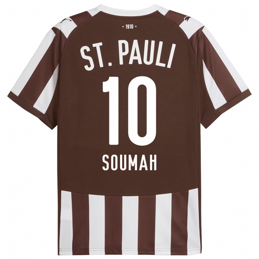 גברים Bouba Soumah #10 קפה לבן ג'רזי ביתית 2025/26 חולצה קצרה