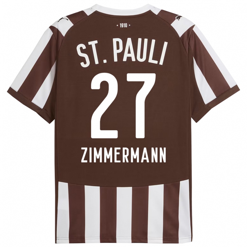 גברים Tara Zimmermann #27 קפה לבן ג'רזי ביתית 2025/26 חולצה קצרה
