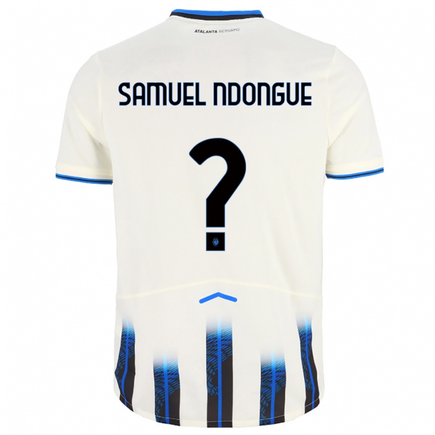 גברים Frederick Samuel Ndongue #0 לבן כחול הרחק ג'רזי 2025/26 חולצה קצרה