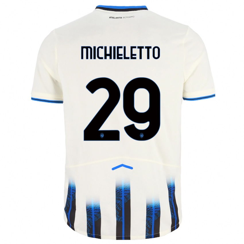 גברים Andrea Michieletto #29 לבן כחול הרחק ג'רזי 2025/26 חולצה קצרה