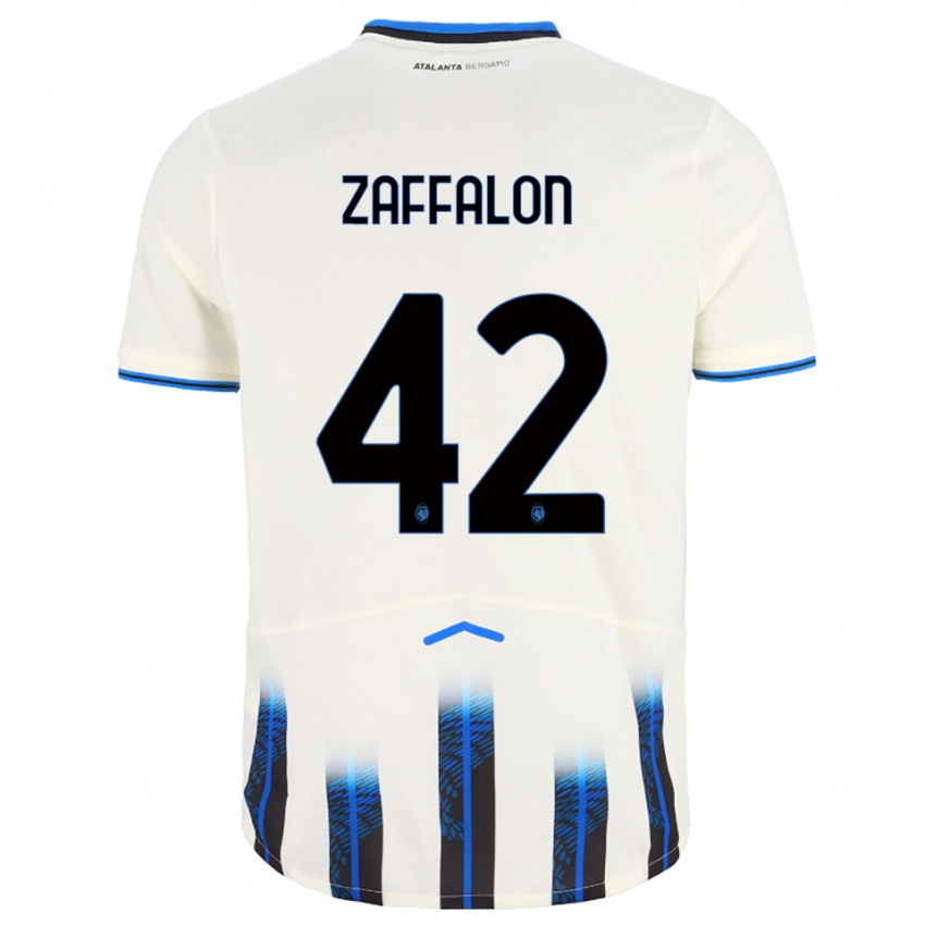 גברים Lorenzo Zaffalon #42 לבן כחול הרחק ג'רזי 2025/26 חולצה קצרה