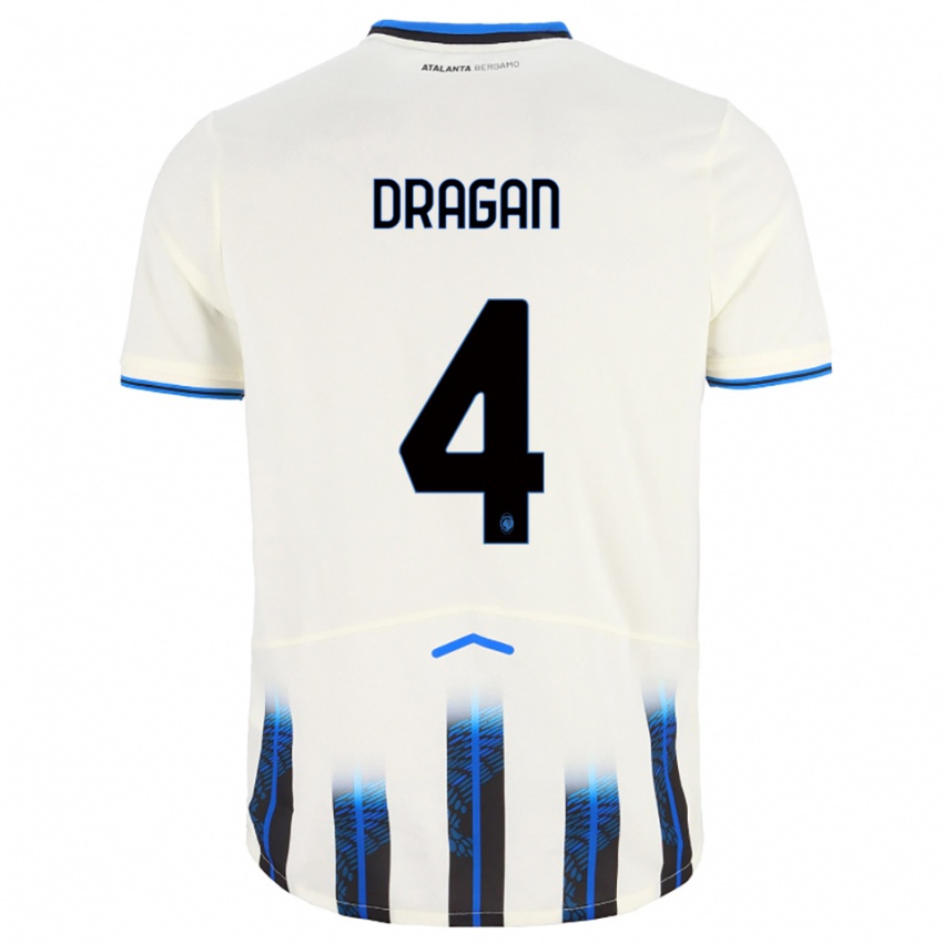 גברים Oleksandr Dragan #4 לבן כחול הרחק ג'רזי 2025/26 חולצה קצרה