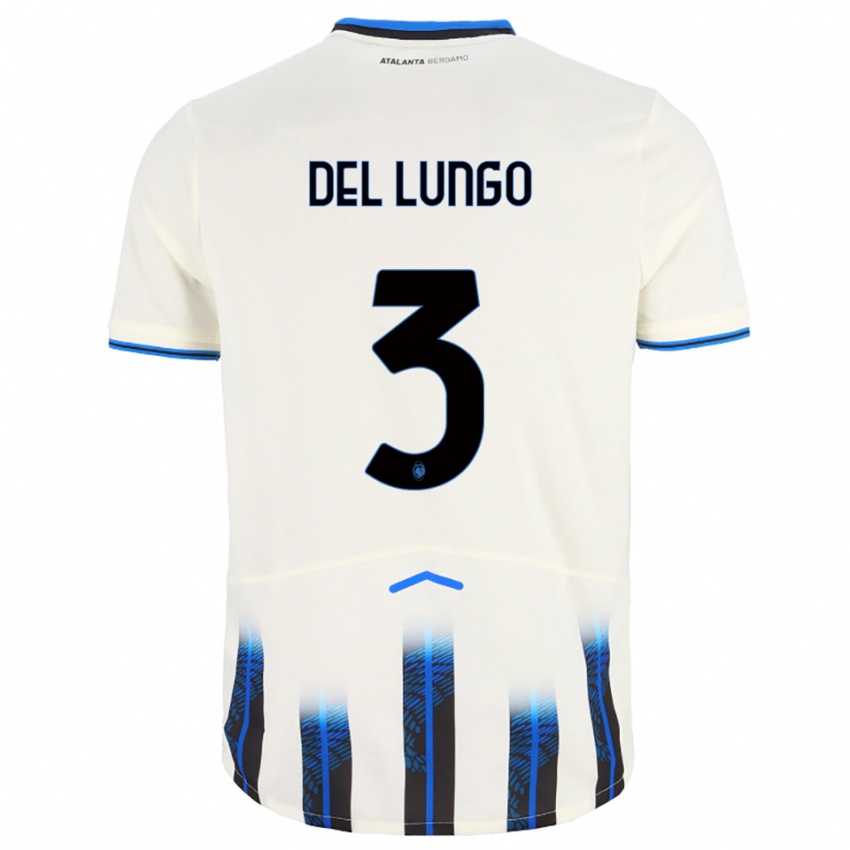 גברים Tommaso Del Lungo #3 לבן כחול הרחק ג'רזי 2025/26 חולצה קצרה
