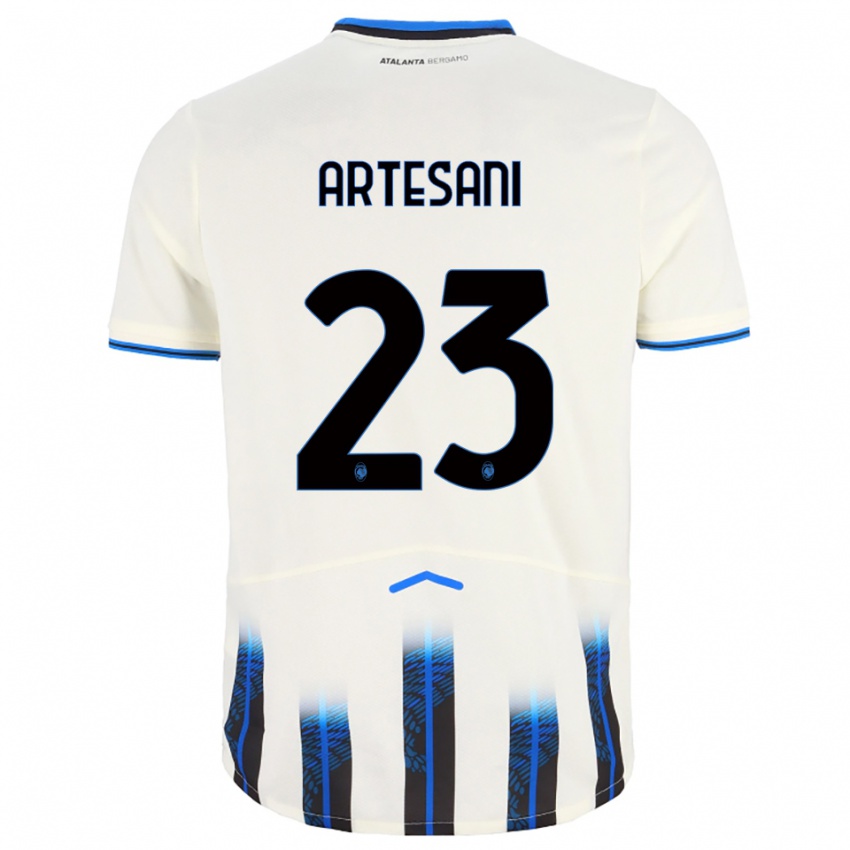 גברים Nicolò Artesani #23 לבן כחול הרחק ג'רזי 2025/26 חולצה קצרה