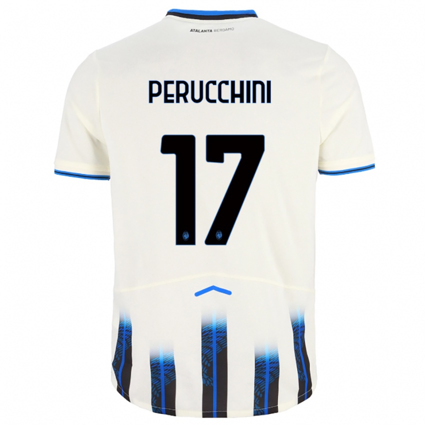 גברים Simone Perucchini #17 לבן כחול הרחק ג'רזי 2025/26 חולצה קצרה