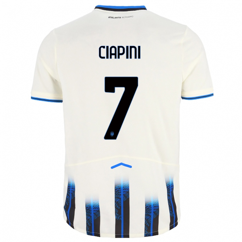 גברים Adriano Ciapini #7 לבן כחול הרחק ג'רזי 2025/26 חולצה קצרה