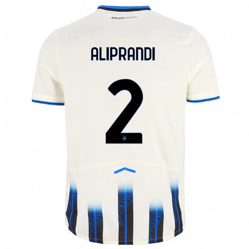 גברים Mattia Aliprandi #2 לבן כחול הרחק ג'רזי 2025/26 חולצה קצרה