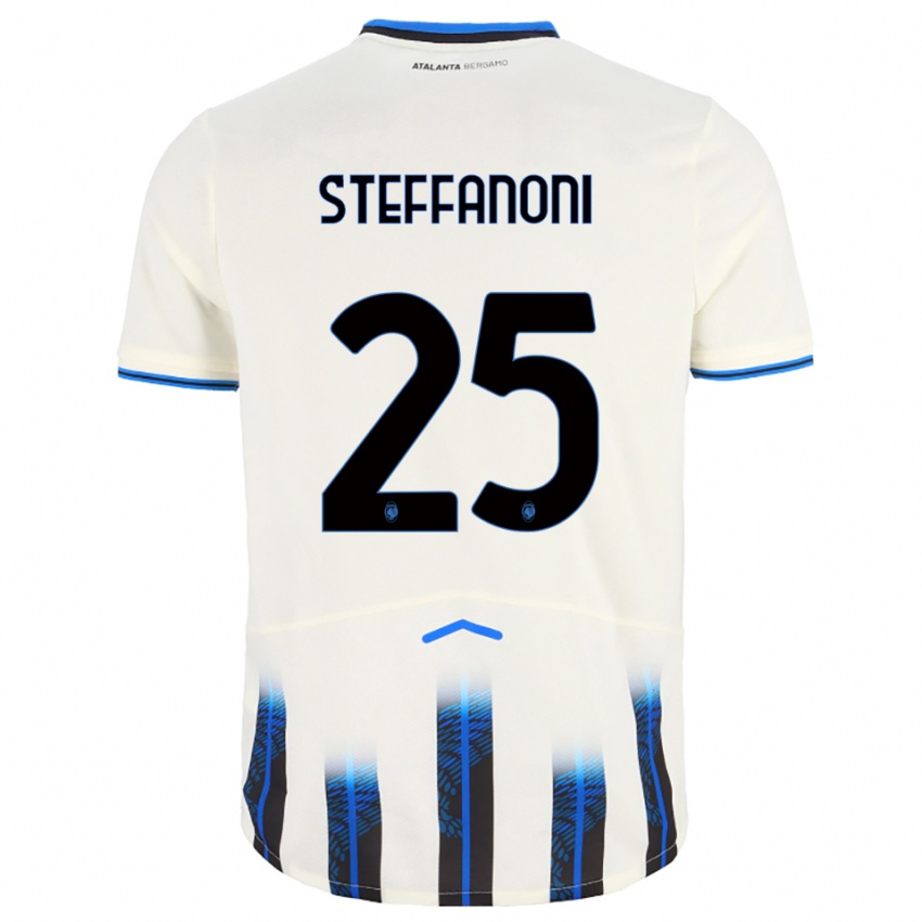 גברים Federico Steffanoni #25 לבן כחול הרחק ג'רזי 2025/26 חולצה קצרה