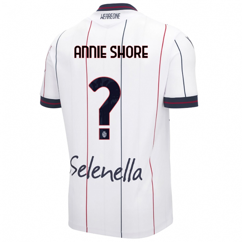 גברים Margot Annie Shore #0 לבן כחול מלכותי הרחק ג'רזי 2025/26 חולצה קצרה