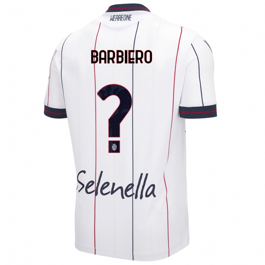 גברים Andrea Barbiero #0 לבן כחול מלכותי הרחק ג'רזי 2025/26 חולצה קצרה