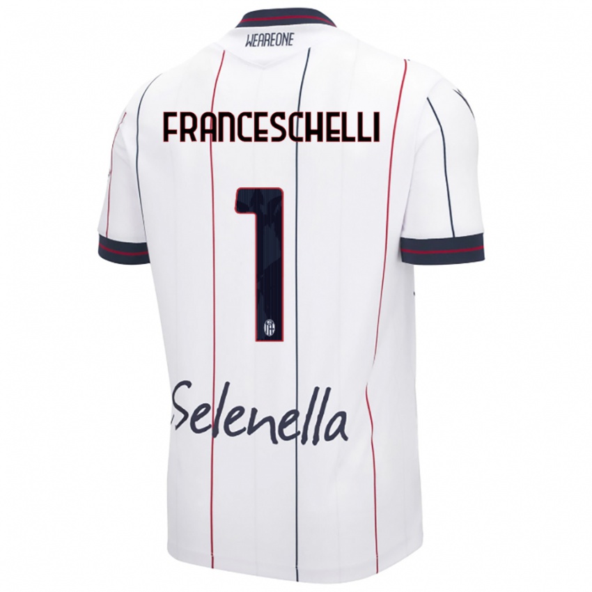 גברים Matteo Franceschelli #1 לבן כחול מלכותי הרחק ג'רזי 2025/26 חולצה קצרה