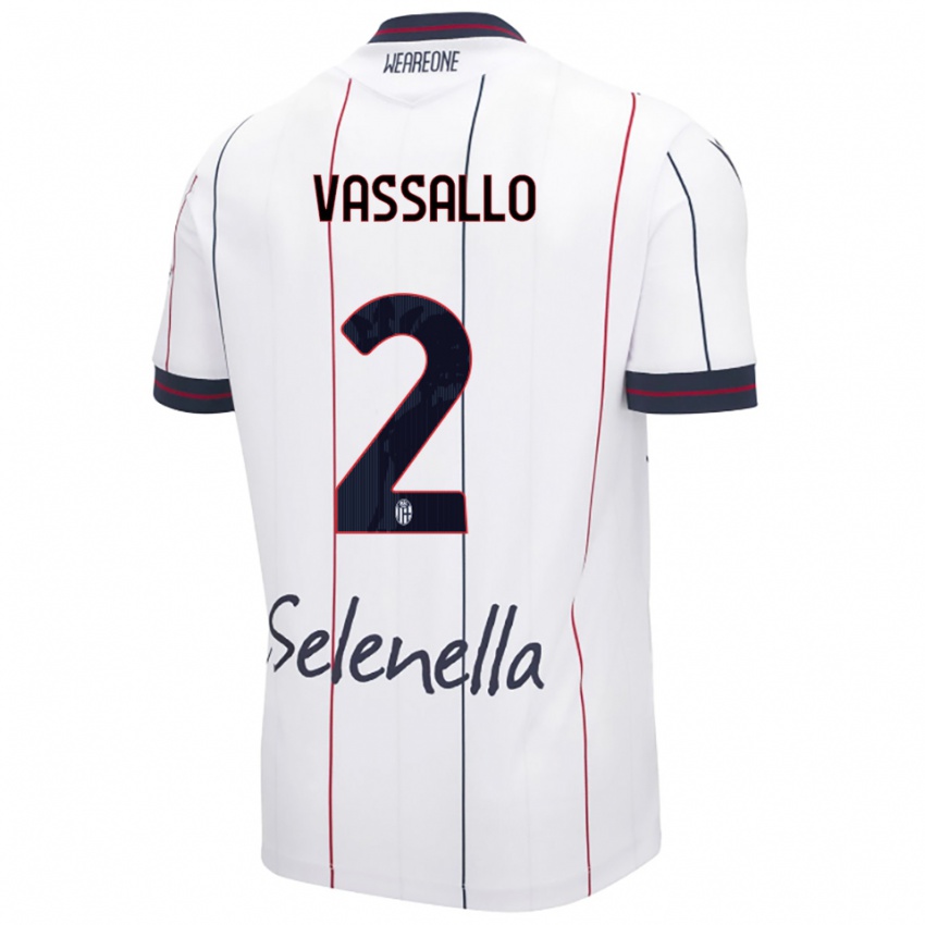 גברים Giacomo Vassallo #2 לבן כחול מלכותי הרחק ג'רזי 2025/26 חולצה קצרה