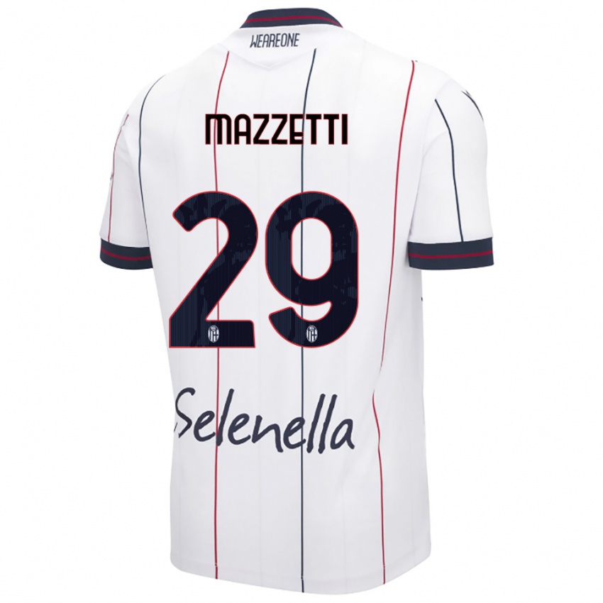 גברים Gabriele Mazzetti #29 לבן כחול מלכותי הרחק ג'רזי 2025/26 חולצה קצרה