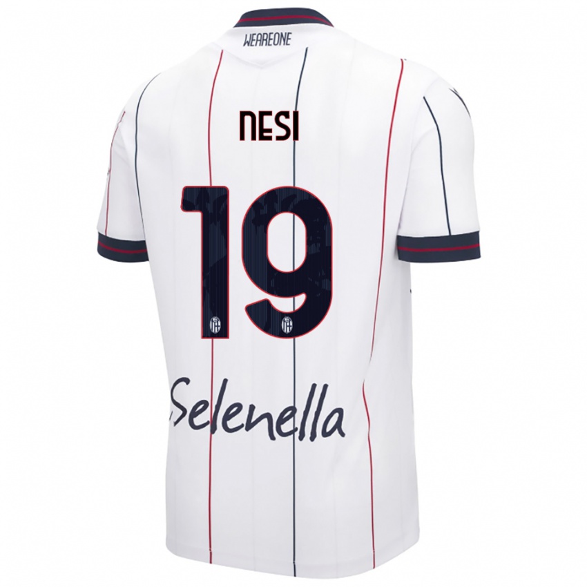 גברים Luca Nesi #19 לבן כחול מלכותי הרחק ג'רזי 2025/26 חולצה קצרה