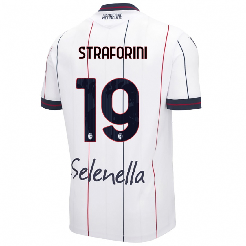 גברים Rino Straforini #19 לבן כחול מלכותי הרחק ג'רזי 2025/26 חולצה קצרה