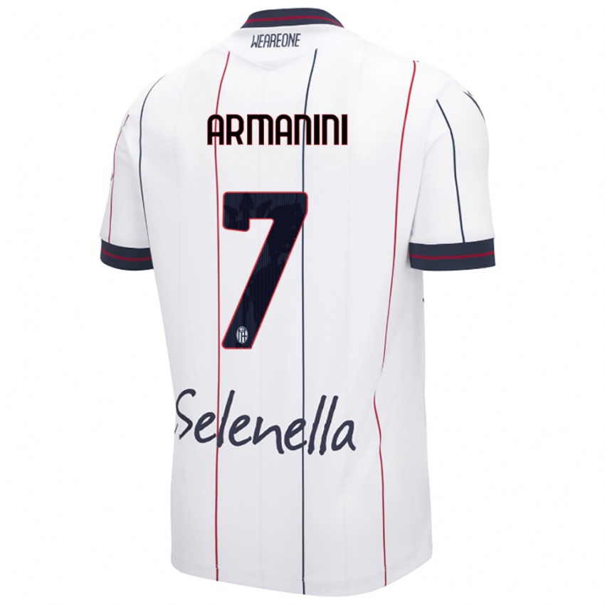 גברים פיליפו ארמניני #7 לבן כחול מלכותי הרחק ג'רזי 2025/26 חולצה קצרה