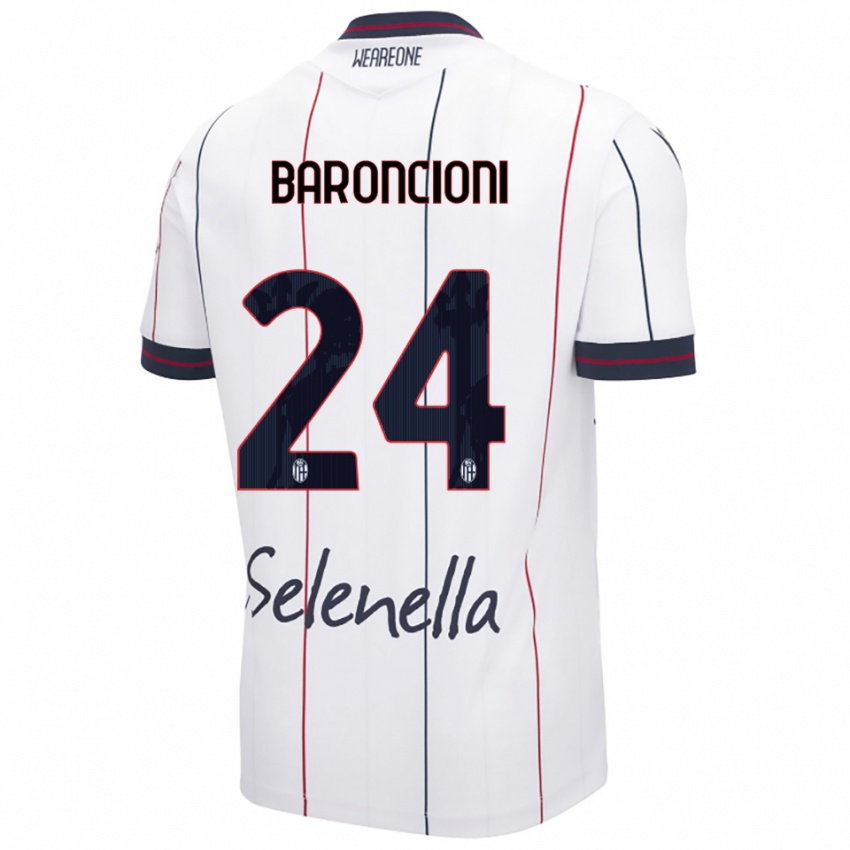 גברים Davide Baroncioni #24 לבן כחול מלכותי הרחק ג'רזי 2025/26 חולצה קצרה