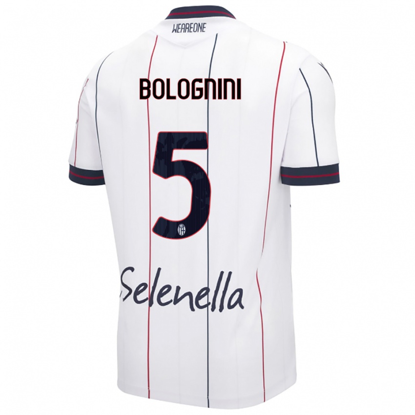 גברים Andrea Bolognini #5 לבן כחול מלכותי הרחק ג'רזי 2025/26 חולצה קצרה