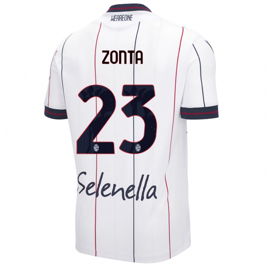 גברים Alessandro Zonta #23 לבן כחול מלכותי הרחק ג'רזי 2025/26 חולצה קצרה
