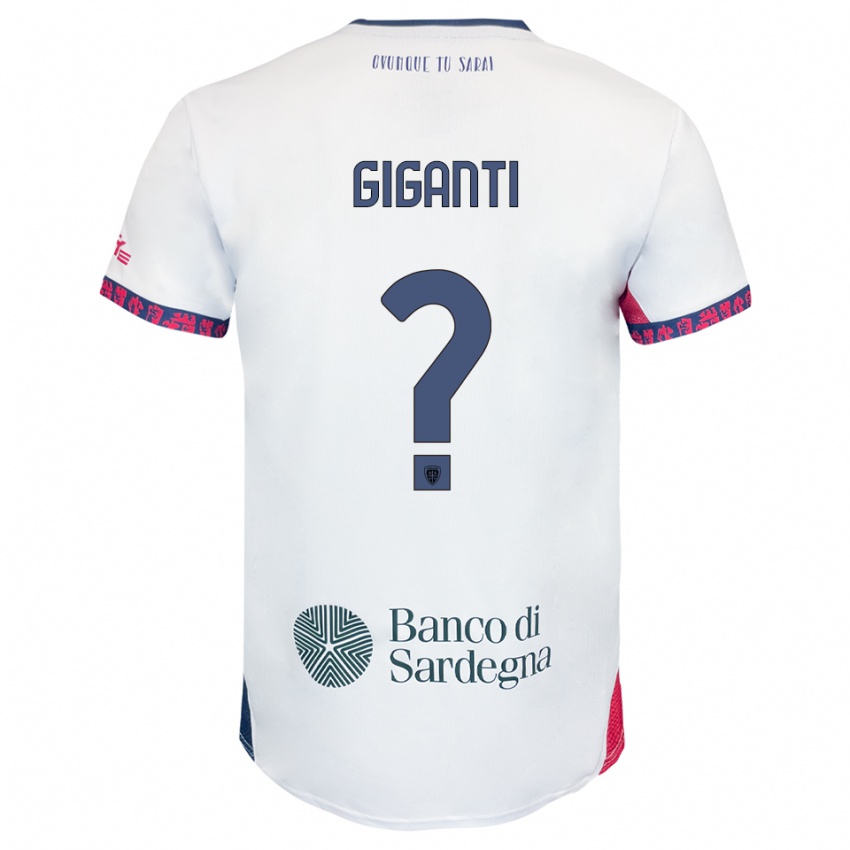 גברים Michele Giganti #0 לבן נייבי אדום הרחק ג'רזי 2025/26 חולצה קצרה