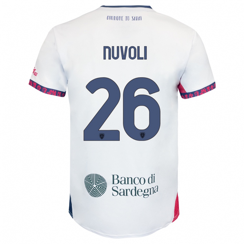גברים Matteo Nuvoli #26 לבן נייבי אדום הרחק ג'רזי 2025/26 חולצה קצרה