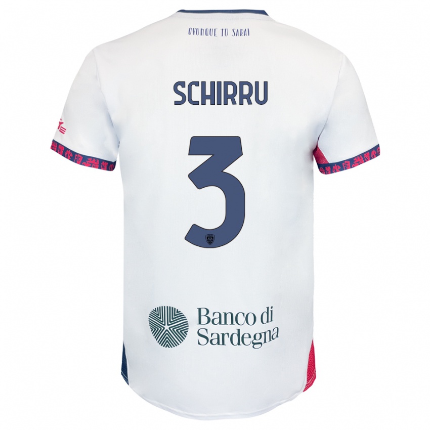 גברים Andrea Schirru #3 לבן נייבי אדום הרחק ג'רזי 2025/26 חולצה קצרה