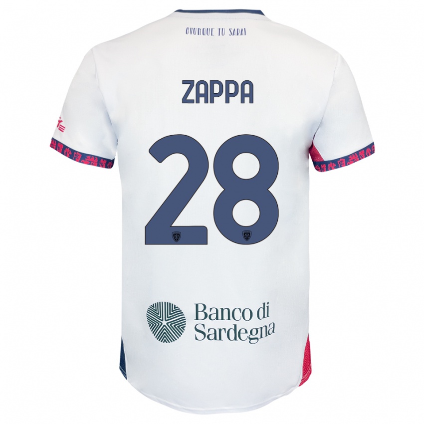 גברים גבריאלה זאפה #28 לבן נייבי אדום הרחק ג'רזי 2025/26 חולצה קצרה