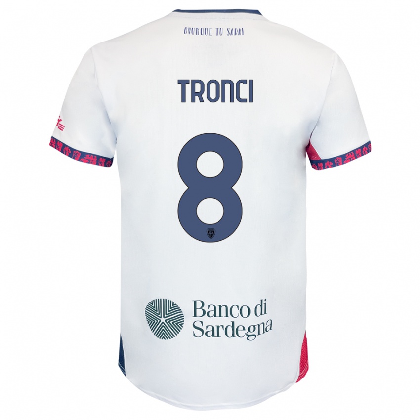 גברים לוקה טרונסי #8 לבן נייבי אדום הרחק ג'רזי 2025/26 חולצה קצרה