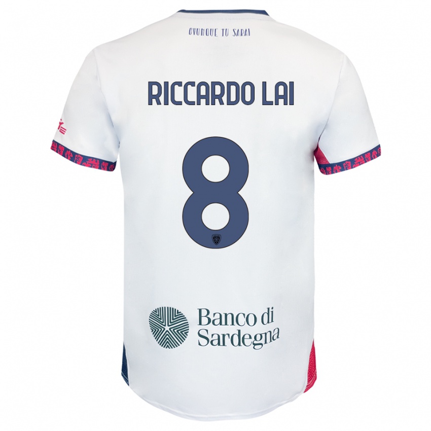 גברים Riccardo Lai #8 לבן נייבי אדום הרחק ג'רזי 2025/26 חולצה קצרה