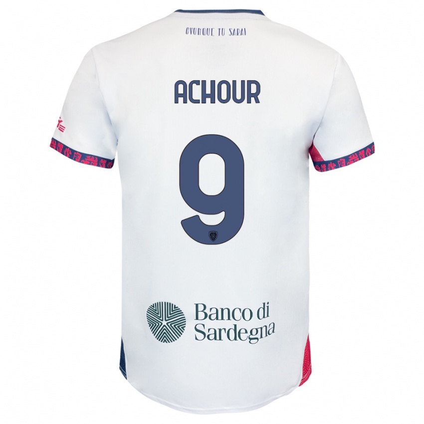 גברים סופיאן עכור #9 לבן נייבי אדום הרחק ג'רזי 2025/26 חולצה קצרה