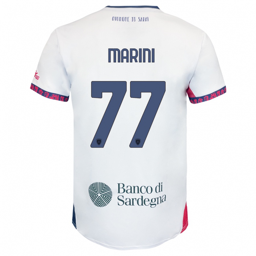 גברים מתאו מריני #77 לבן נייבי אדום הרחק ג'רזי 2025/26 חולצה קצרה