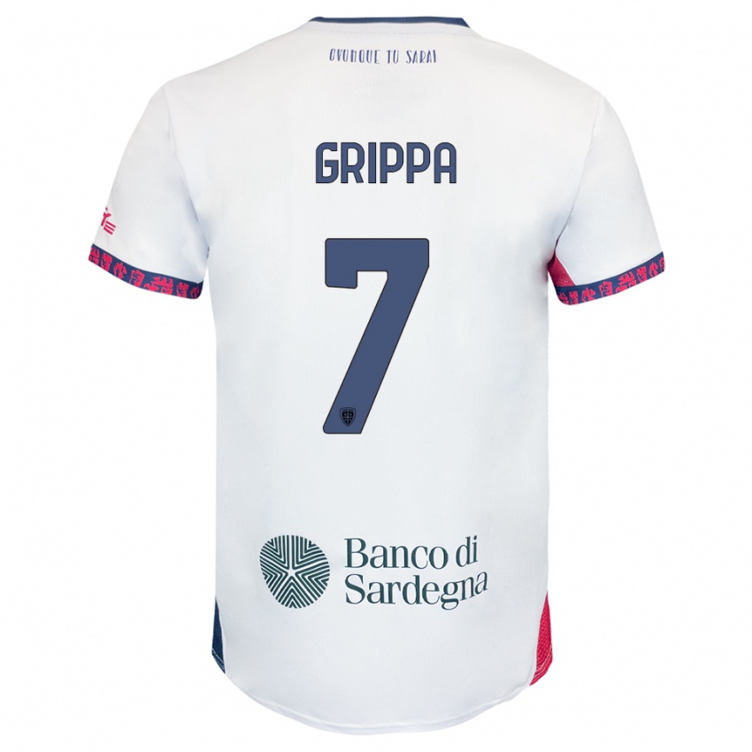 גברים Giosuè Grippa #7 לבן נייבי אדום הרחק ג'רזי 2025/26 חולצה קצרה