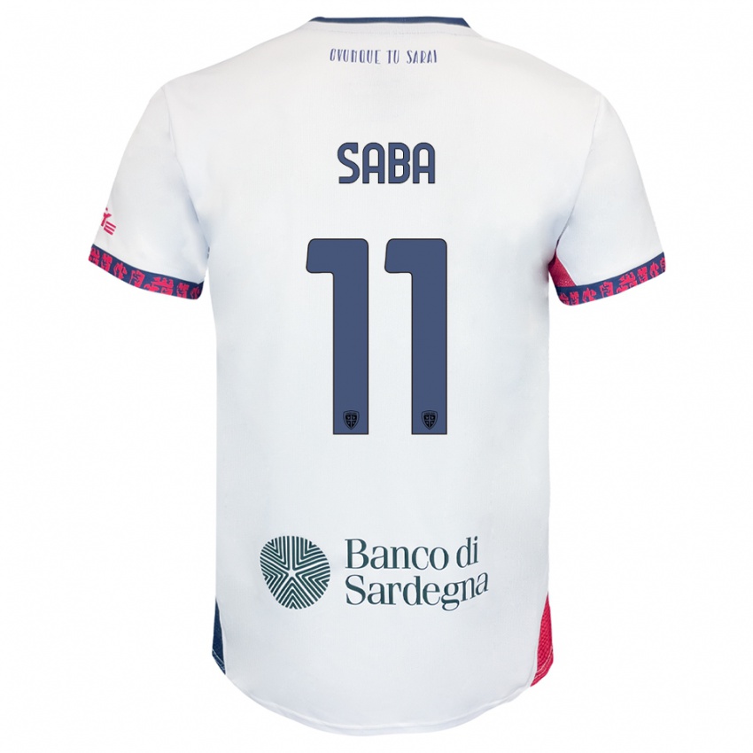 גברים Alessio Saba #11 לבן נייבי אדום הרחק ג'רזי 2025/26 חולצה קצרה