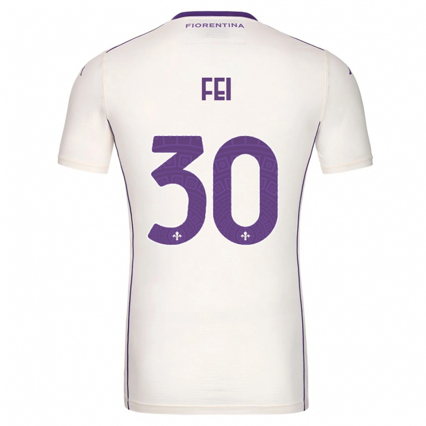 גברים Gianmaria Fei #30 לבן סגול אדום הרחק ג'רזי 2025/26 חולצה קצרה