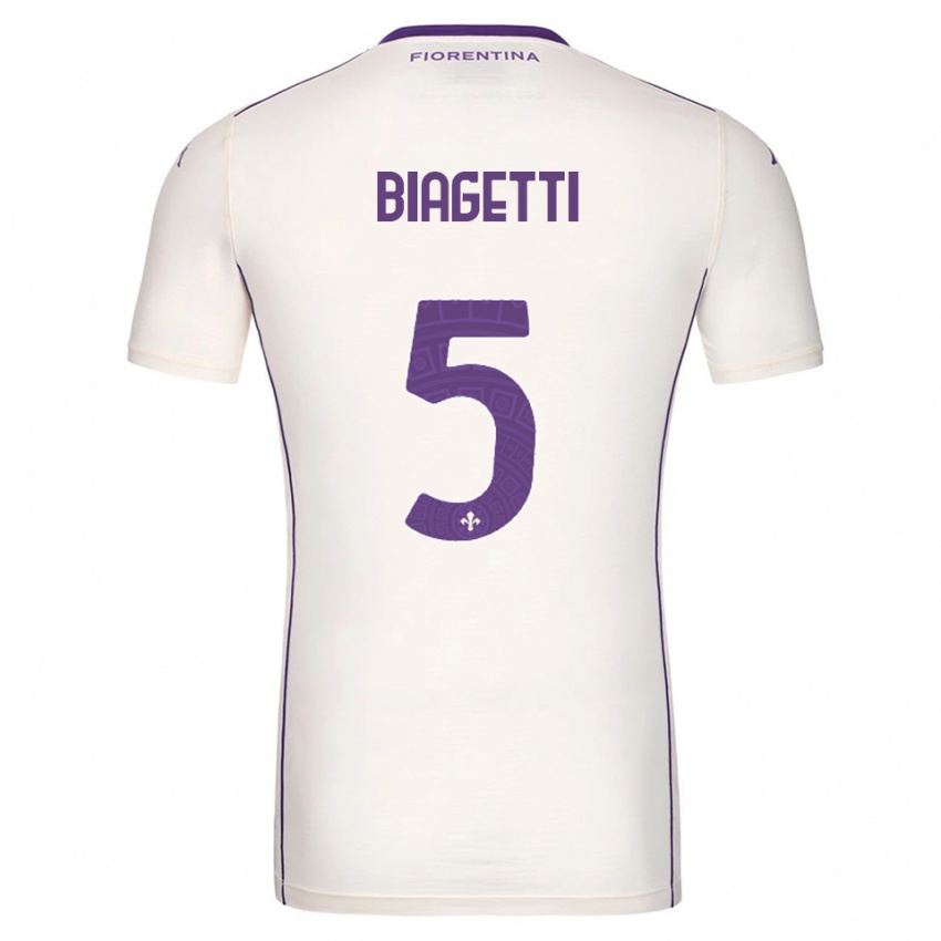 גברים Christian Biagetti #5 לבן סגול אדום הרחק ג'רזי 2025/26 חולצה קצרה
