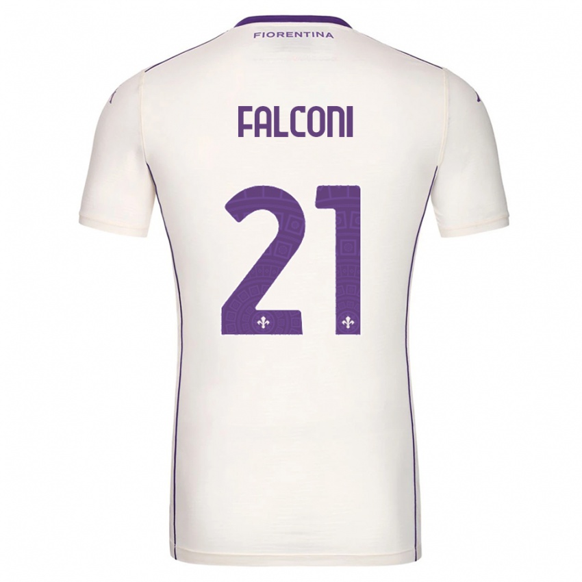 גברים Niccolo Falconi #21 לבן סגול אדום הרחק ג'רזי 2025/26 חולצה קצרה