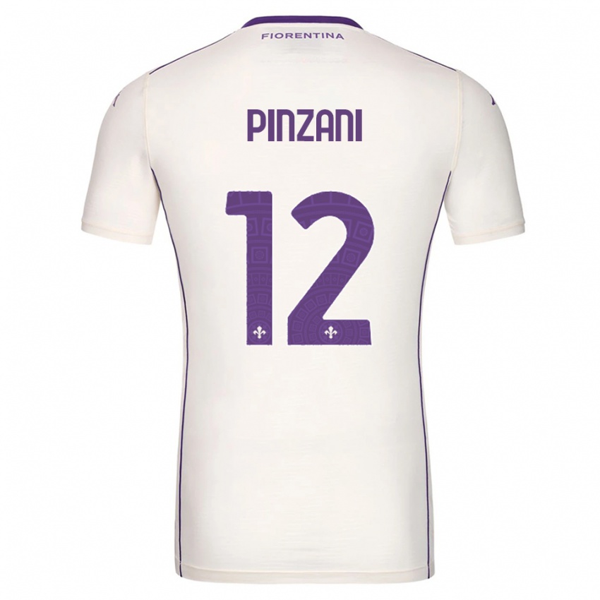 גברים Lorenzo Pinzani #12 לבן סגול אדום הרחק ג'רזי 2025/26 חולצה קצרה